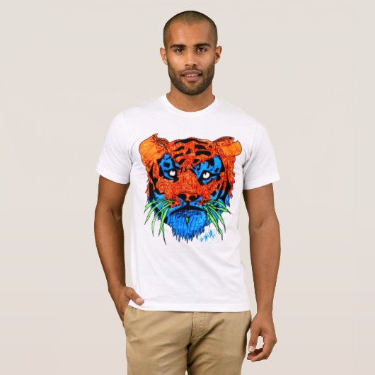Intensieve kleuren tijger t-shirt (Voorkant volledig)