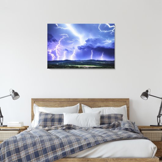 Intensieve Natuur | Bliksem Storm Canvas Afdruk (Insitu (Slaapkamer))