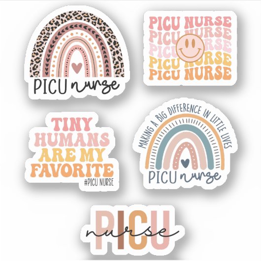 Intensieve zorg voor kinderen, crème PICU verpleeg Sticker (Voorkant)