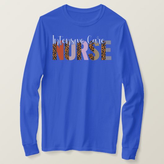 Intensive Care Nurse Leopard Print ICU Nursing T-shirt (Design voorkant)