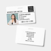 Intensive Care Unit ICU Pasfoto Ziekenhuis Logo Badge (Voor- en achterkant)