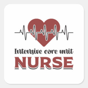 Intensive Care Unit Verpleegkundige IC Emergency M Vierkante Sticker