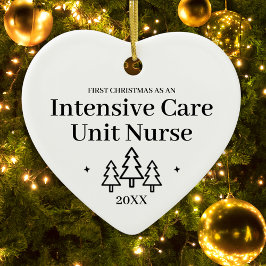 Intensive Care Unit Verpleegster Nieuwe baan Kerst Keramisch Ornament