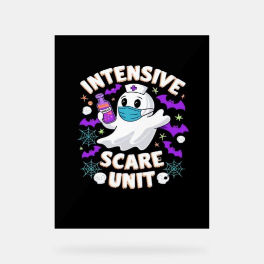 Intensive Scare Unit Nurse Halloween IC Nurse Ess Acryl Bord (Voorkant)