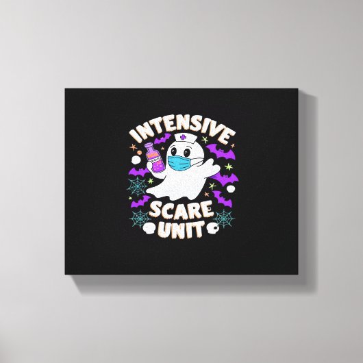 Intensive Scare Unit Nurse Halloween IC Nurse Ess Canvas Afdruk (Voorkant)