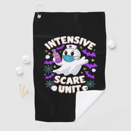 Intensive Scare Unit Nurse Halloween IC Nurse Ess Golfhanddoek (Insitu)