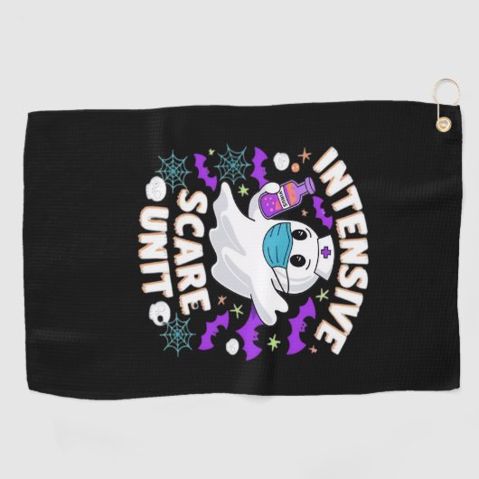 Intensive Scare Unit Nurse Halloween IC Nurse Ess Golfhanddoek (Horizontaal)