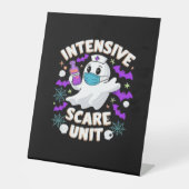 Intensive Scare Unit Nurse Halloween IC Nurse Ess Reclamebord Met Voetstuk (Voorkant)