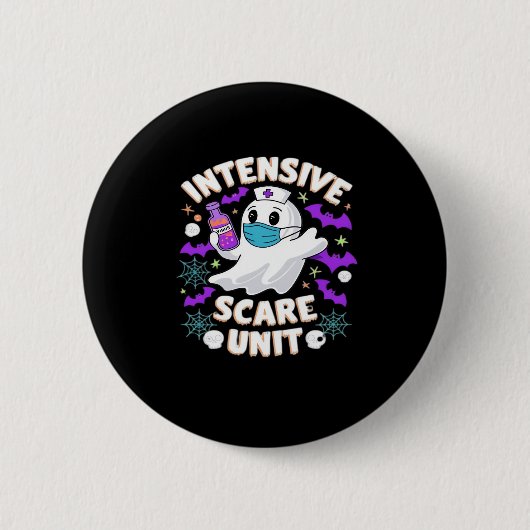 Intensive Scare Unit Nurse Halloween IC Nurse Ess Ronde Button 5,7 Cm (Voorkant)