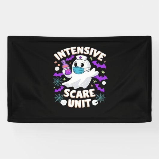 Intensive Scare Unit Nurse Halloween IC Nurse Ess Spandoek (Horizontaal)