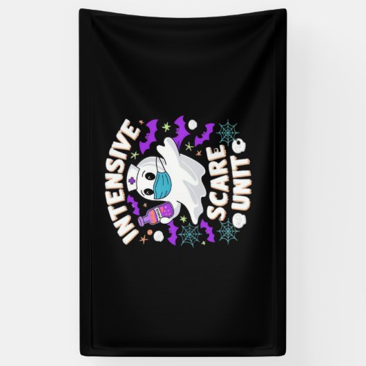 Intensive Scare Unit Nurse Halloween IC Nurse Ess Spandoek (Verticaal)
