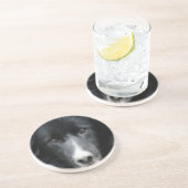 Intent Border Collie Face Dog Animal Onderzetter (Zijkant)