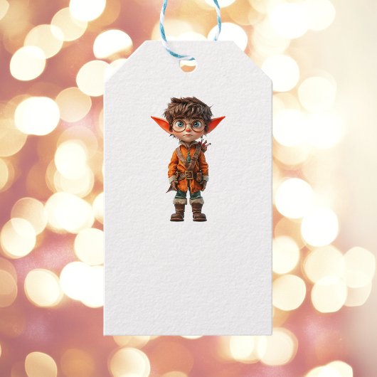 Intent Boy Christmas Elf Witte Gift Labels Cadeaulabel