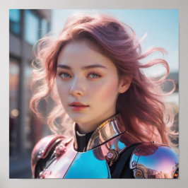 Intent Look en wazige achtergrond Poster