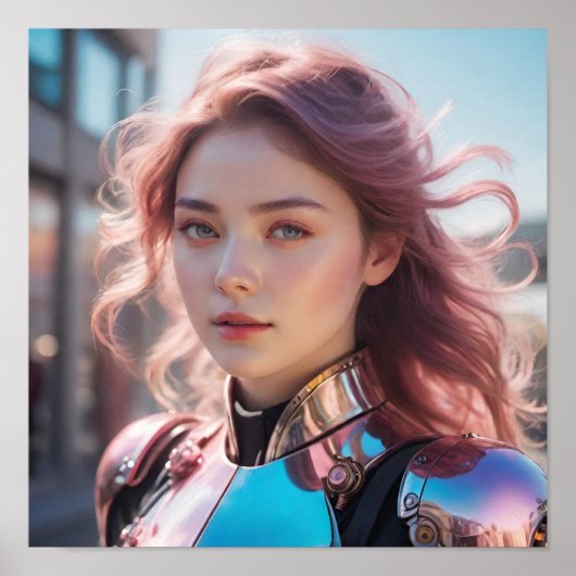 Intent Look en wazige achtergrond Poster (Voorkant)