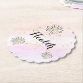 *~* INTENTIE GEZONDHEID Florale regenbooglitterpap Kartonnen Onderzetters (Gekanteld)