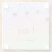 *~ INTENTIE GEZONDHEID Rainbow Glitter Stars Glazen Onderzetter (Achterkant)