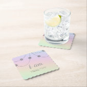 *~* INTENTIE GEZONDHEID regenbooglittersterstrieme Kartonnen Onderzetters (Insitu)