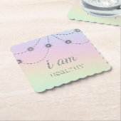 *~* INTENTIE GEZONDHEID regenbooglittersterstrieme Kartonnen Onderzetters (Gebogen)