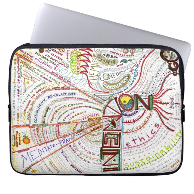 Intentie is de geest van duurzaamheid laptop sleeve (Voorkant)