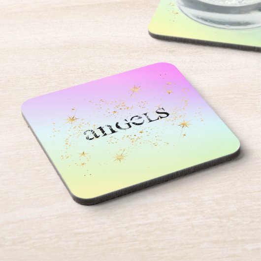 *~* INTENTIE ONDERZETTER ANGELS Glitter regenboog (Linkerzijde)