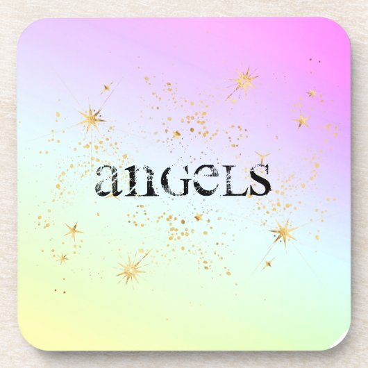 *~* INTENTIE ONDERZETTER ANGELS Glitter regenboog (Voorkant)