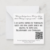 *~* Intentie Toermalijn AP64 Vlakke Nota Kaart Notitiekaartje (Achterkant)