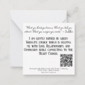 *~* Intentie Toermalijn AP64 Vlakke Nota Kaart Notitiekaartje (Achterkant)