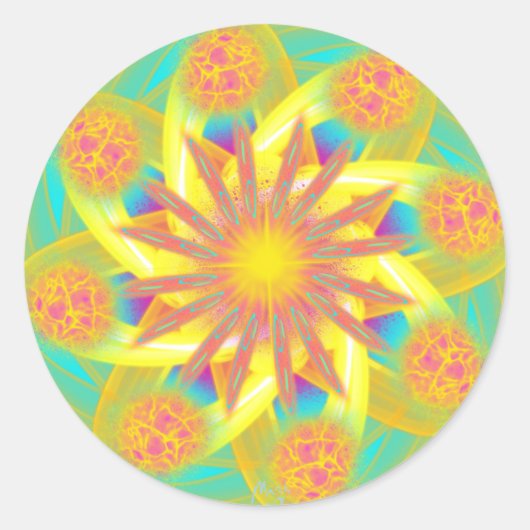 Inter-Galactische Gateway door Power Flower Ronde Sticker (Voorkant)