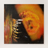 Inter-galactische Stad onder een Night Sky Legpuzzel (Horizontaal)