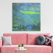 Interactie in Attersee door Klimt,  Art Nouveau Canvas Afdruk (Insitu (Woonkamer))