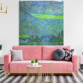 Interactie in Attersee door Klimt, Art Nouveau Canvas Afdruk (Insitu (Woonkamer))