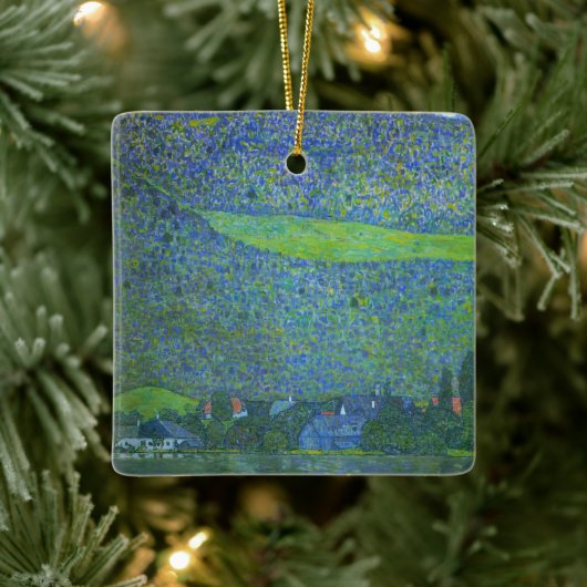 Interactie in Attersee door Klimt, Art Nouveau Keramisch Ornament (Boom)