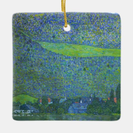 Interactie in Attersee door Klimt,  Art Nouveau Keramisch Ornament (Voorkant)