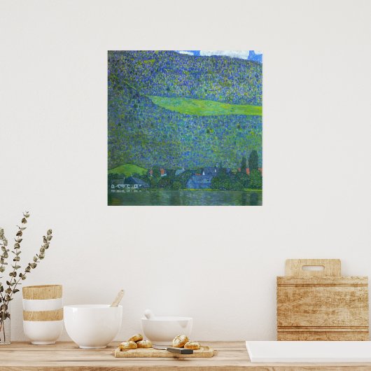 Interactie in Attersee door Klimt,  Art Nouveau Poster (Keuken)