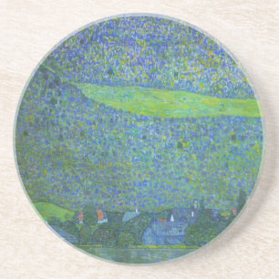 Interactie in Attersee door Klimt,  Art Nouveau Zandsteen Onderzetter