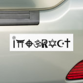 interactie tussen religieuze symbolen bumpersticker (Op auto)