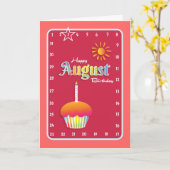 Interactief "Beweging de Verjaardag van AUGUSTUS Kaart (Gele Bloem)