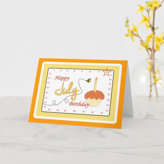 Interactief "Beweging de Verjaardag van JULI van Kaart (Gele Bloem)
