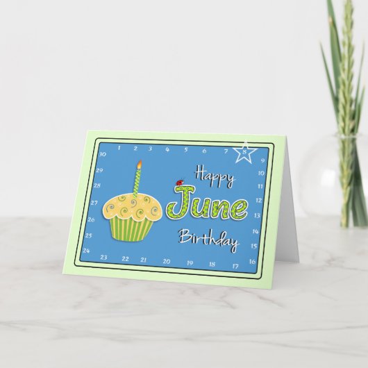 Interactief "Beweging de Verjaardag van JUNI van Kaart (Voorkant)