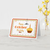 Interactief "Beweging de Verjaardag van OKTOBER Kaart (Gele Bloem)