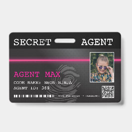 Interactief Geheime Agent Spion Badge - Zwart/Roze