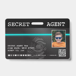 Interactief Geheime Agent Spion Badge - Zwart/Turq