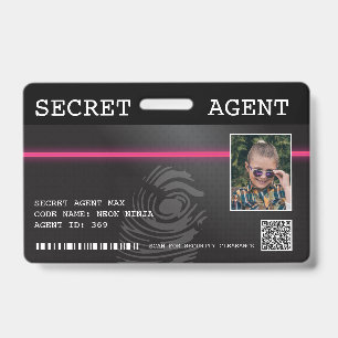 Interactief Geheime Agent Spionagebadge - Zwart/Ro Badge