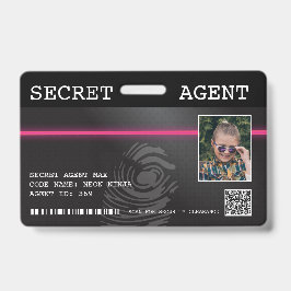 Interactief Geheime Agent Spionagebadge - Zwart/Ro Badge