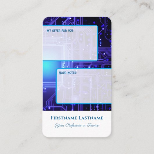 Interactief persoonlijk aanbod en klantnotities ne visitekaartje (Voorkant)