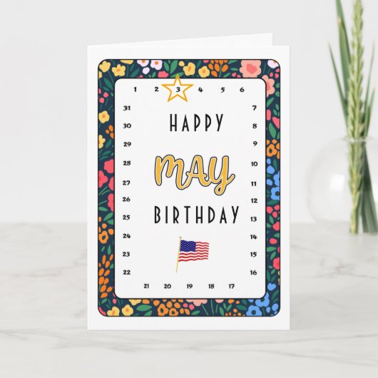 Interactief Verplaats de Star May Birthday-kaart Kaart (Voorkant)