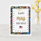 Interactief Verplaats de Star May Birthday-kaart Kaart (Gele Bloem)