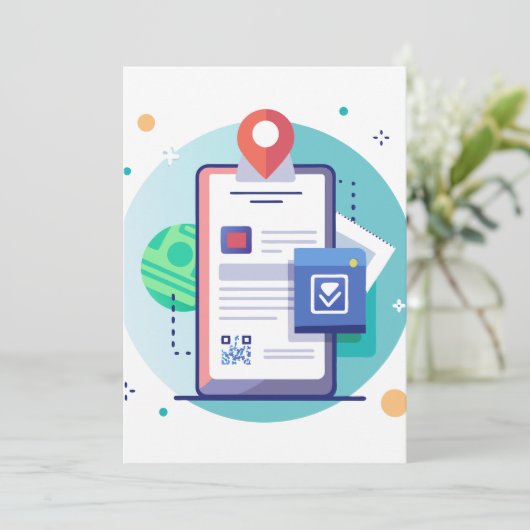 Interactieve augmented reality-uitnodiging kaart (Staand voorkant)