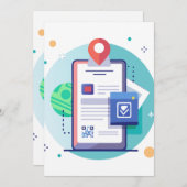 Interactieve augmented reality-uitnodiging kaart (Voorkant / Achterkant)